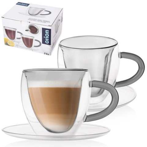 Filiżanki termiczne ze spodkiem z podwójną ścianką do kawy i herbaty DOUBLE 160 ml 2 szt. Filiżanki termiczne ze spodkiem z podwójną ścianką do kawy i herbaty DOUBLE 160 ml 2 szt.
