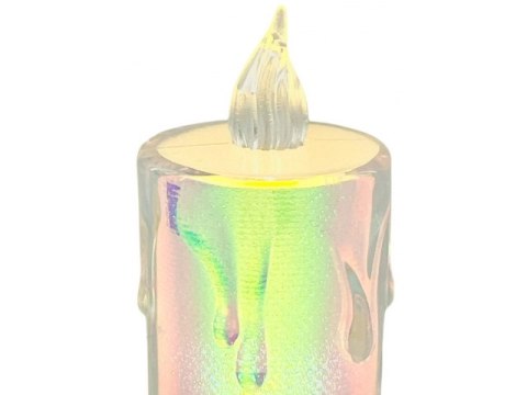 Holograficzna świeczka led 7,5cm 7285 Holograficzna świeczka led 7,5cm 7285