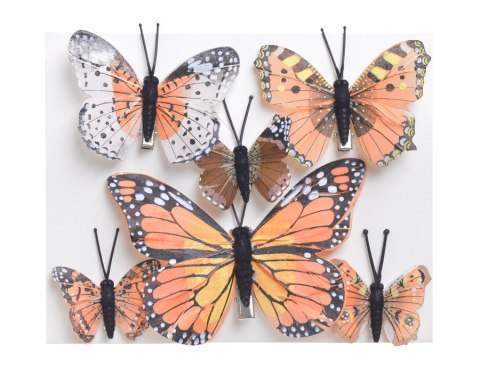 Motyl na klipie mix wzorów 12cm x 1cm x 8,5cm 8cm x 1cm x 7cm 5cm x 1cm x 5cm 6szt. 173CAN22017 Motyl na klipie mix wzorów 12cm x 1cm x 8,5cm 8cm x 1cm x 7cm 5cm x 1cm x 5cm 6szt. 173CAN22017