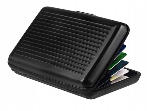 Portfel etui aluminiowe na karty dokumenty czarne 15014_CZ Portfel etui aluminiowe na karty dokumenty czarne 15014_CZ