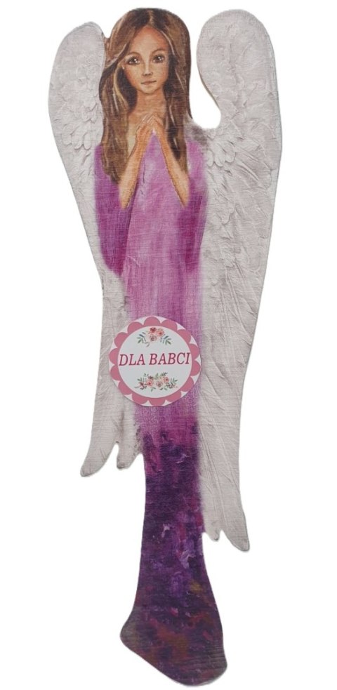 Anioł drewniany malowany Dla Babci 50 cm Anioł drewniany malowany Dla Babci 50 cm