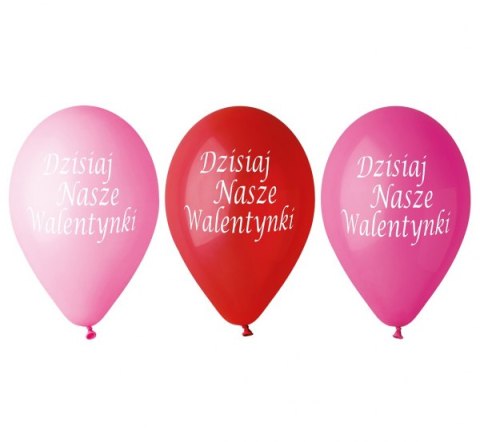 Balony premium "Dzisiaj Nasze Walentynki", 12"/ 5 szt. GS110/DNW Balony premium "Dzisiaj Nasze Walentynki", 12"/ 5 szt. GS110/DNW