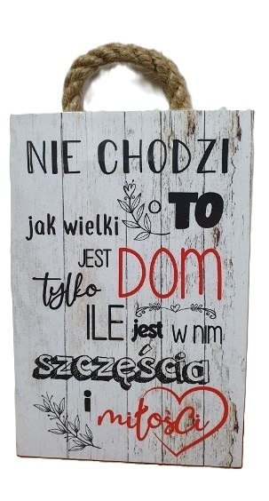 Tabliczka/obraz do zawieszenia 10x15 NIE CHODZI O TO JAK WIELKI JEST DOM..... Tabliczka/obraz do zawieszenia 10x15 NIE CHODZI O TO JAK WIELKI JEST DOM.....