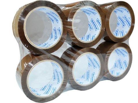 Taśma klejąca 6szt. BRĄZOWA 48 x 100y | 3298 Taśma klejąca 6szt. BRĄZOWA 48 x 100y | 3298