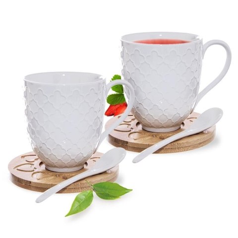 Kubek z uchem porcelanowy do picia herbaty kawy na prezent zestaw kubków 370 ml 2 sztuki Kubek z uchem porcelanowy do picia herbaty kawy na prezent zestaw kubków 370 ml 2 sztuki