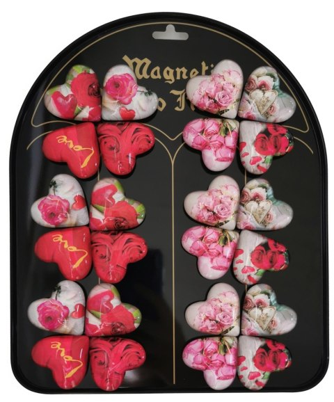 Magnesy serca róże 24 szt. Magnesy serca róże 24 szt.