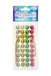 Mini bombki rozm. 15mm, op. 36s szt. + 36 sznureczków o dł. 19cm BOM-5419 Mini bombki rozm. 15mm, op. 36s szt. + 36 sznureczków o dł. 19cm BOM-5419