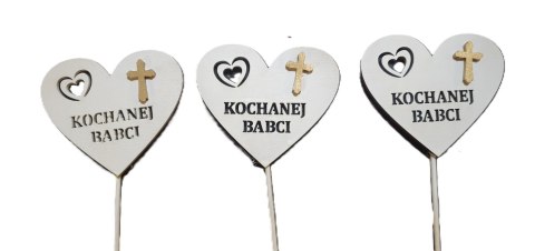 Serce na piku 3szt. Kochanej Babci Serce na piku 3szt. Kochanej Babci