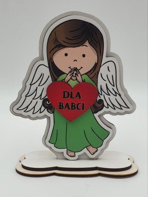 Anioł drewniany stojący 13 cm Dla Babci Anioł drewniany stojący 13 cm Dla Babci