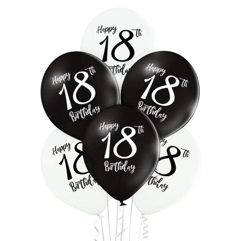 Balony 30 cm "18" urodziny 6 szt. | BN06-579 Balony 30 cm "18" urodziny 6 szt. | BN06-579