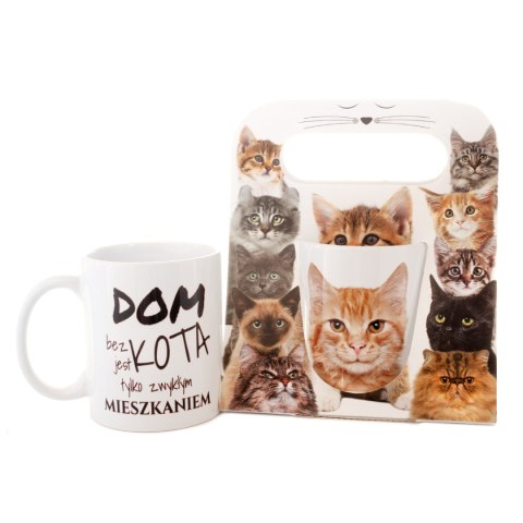Kubek ceramiczny w ozdobnym opakowaniu "Dom bez kota..." - rudy Kubek ceramiczny w ozdobnym opakowaniu "Dom bez kota..." - rudy