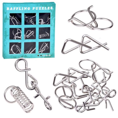 Metalowa układanka puzzle łamigłówka zagadka logiczna 9 ele ZA5066 Metalowa układanka puzzle łamigłówka zagadka logiczna 9 ele ZA5066