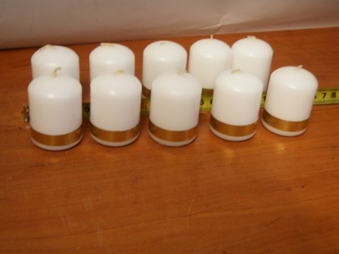 Świeca 10szt. walec 3,9x4,5cm kolędowa | OK-004 Świeca 10szt. walec 3,9x4,5cm kolędowa | OK-004