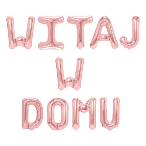 Balon foliowy napis WITAJ W DOMU rose gold 460390 Balon foliowy napis WITAJ W DOMU rose gold 460390