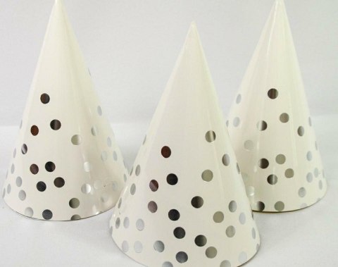 Czapeczka papierowa srebrne kropki 8120 Ozdboż-0015kropkisr Czapeczka papierowa srebrne kropki 8120 Ozdboż-0015kropkisr