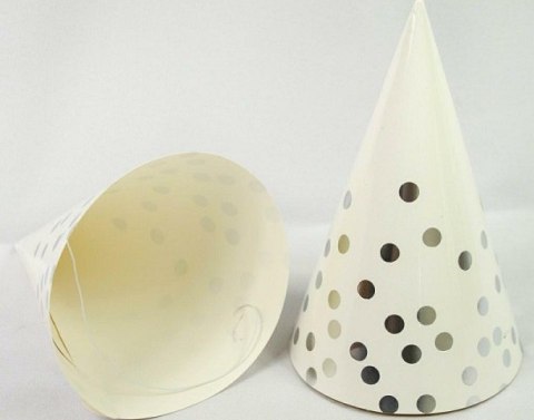 Czapeczka papierowa srebrne kropki 8120 Ozdboż-0015kropkisr Czapeczka papierowa srebrne kropki 8120 Ozdboż-0015kropkisr