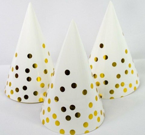 Czapeczka papierowa złote kropki 8137 Ozdboż-0015kropkizł Czapeczka papierowa złote kropki 8137 Ozdboż-0015kropkizł