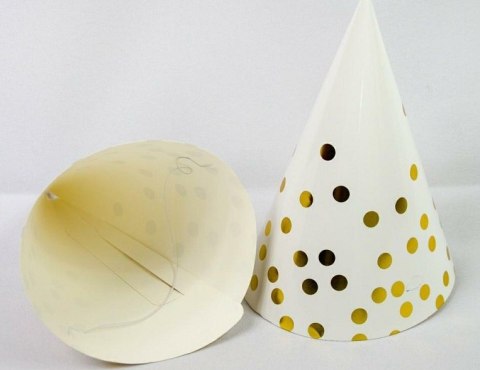 Czapeczka papierowa złote kropki 8137 Ozdboż-0015kropkizł Czapeczka papierowa złote kropki 8137 Ozdboż-0015kropkizł