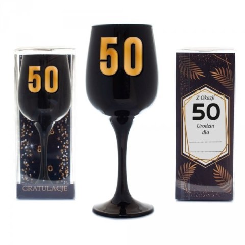 Kieliszek do wina czarny 50lat Kieliszek do wina czarny 50lat