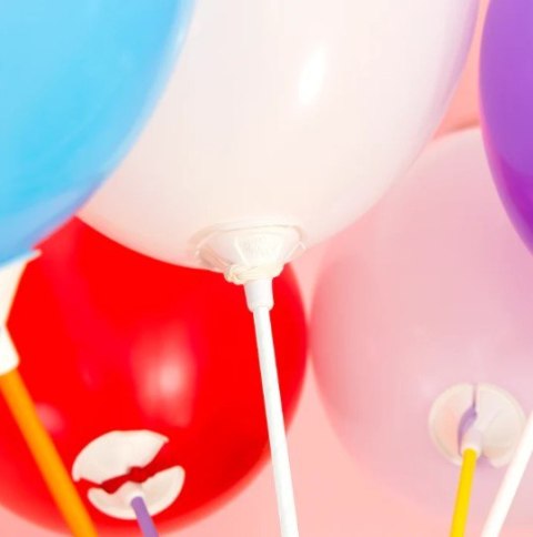 Patyczki do balonów z zatyczką papierowe białe 100szt. EKO Patyczki do balonów z zatyczką papierowe białe 100szt. EKO