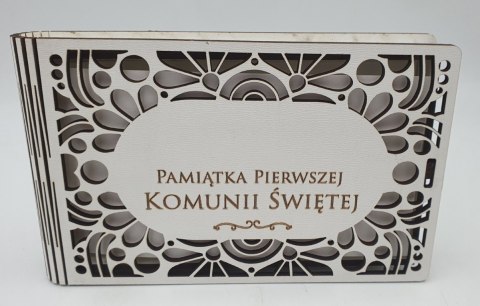 Banknotówka na pieniądze 10 x 15,5cm ażur biała KOMUNIA ŚW Banknotówka na pieniądze 10 x 15,5cm ażur biała KOMUNIA ŚW