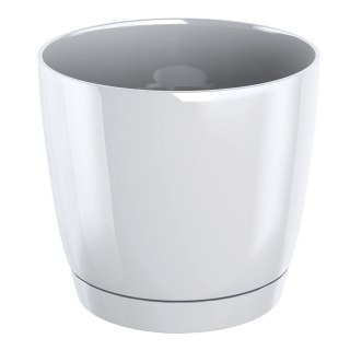 Doniczka z podstawką Coubi 21xh19,3 cm - biała