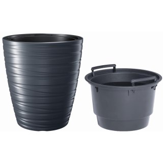 Doniczka z wkładem Maze 30xh33cm - antracytowy