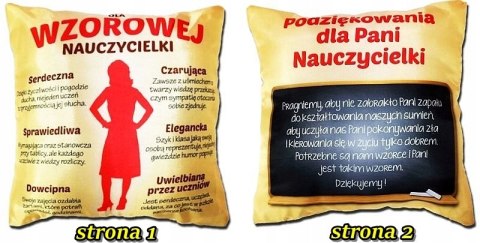 Poduszka Wzorowej Nauczycielki 35x35 cm S128 Poduszka Wzorowej Nauczycielki 35x35 cm S128