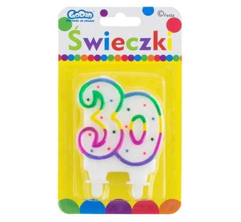 Świeczka cyferka ''30'' 8cm | PF-SCK30 Świeczka cyferka ''30'' 8cm | PF-SCK30