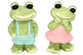 Figura ceramiczna żaba 11 x 8,5 x 20cm