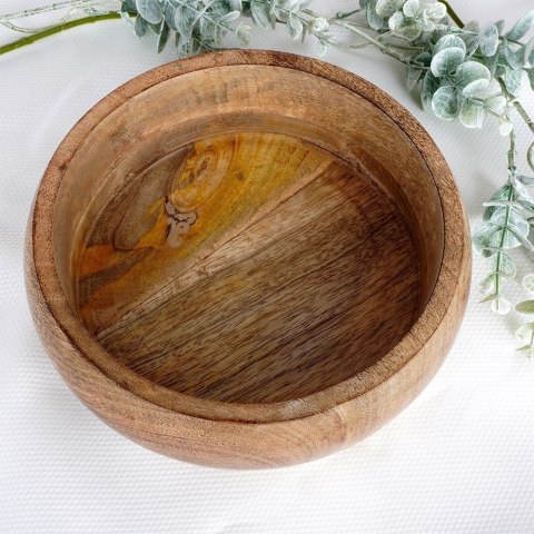 Miska na suszone owoce do serwowania przekąsek sałatek drewniana 18,5 cm 900 ml Miska na suszone owoce do serwowania przekąsek sałatek drewniana 18,5 cm 900 ml