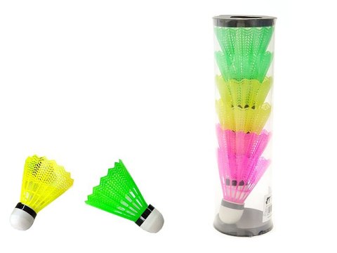 Zestaw 6 lotek do badmintona kolorowe w tubie PVC 22 x 6,5cm Zestaw 6 lotek do badmintona kolorowe w tubie PVC 22 x 6,5cm