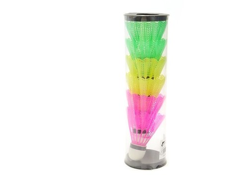 Zestaw 6 lotek do badmintona kolorowe w tubie PVC 22 x 6,5cm Zestaw 6 lotek do badmintona kolorowe w tubie PVC 22 x 6,5cm