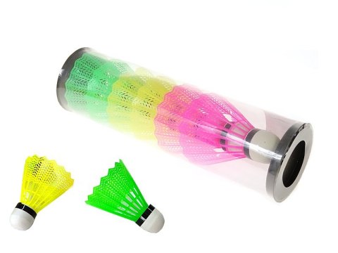 Zestaw 6 lotek do badmintona kolorowe w tubie PVC 22 x 6,5cm Zestaw 6 lotek do badmintona kolorowe w tubie PVC 22 x 6,5cm
