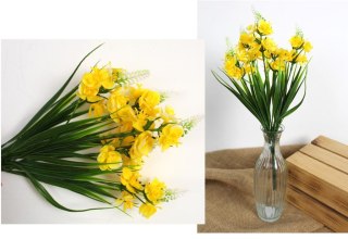 Bukiet sztuczny ŁUBIN z trawą 34 cm 5 łodyg ŻÓŁTY MZ-084B
