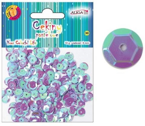 Cekiny 12szt pastelowe FIOLETOWE 8mm 10g | WMT-111 Cekiny 12szt pastelowe FIOLETOWE 8mm 10g | WMT-111