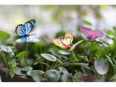 Dekoracyjny motyl ogrodowy na metalowym patyku Dekoracyjny motyl ogrodowy na metalowym patyku