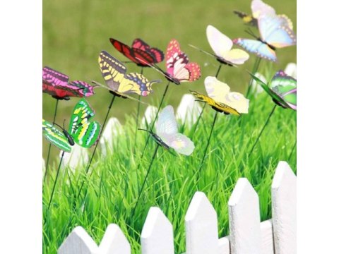 Dekoracyjny motyl ogrodowy na metalowym patyku Dekoracyjny motyl ogrodowy na metalowym patyku