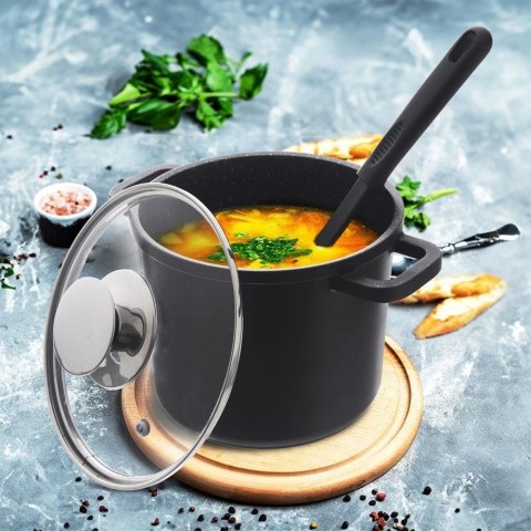Garnek granitowy ze szklaną pokrywką wysoki GRANDE 2 l Garnek granitowy ze szklaną pokrywką wysoki GRANDE 2 l