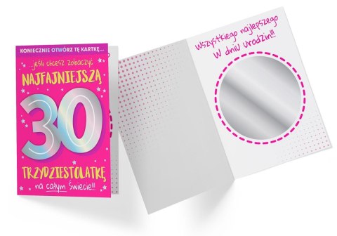 Karnet Urodziny 30-latki - lusterko (cyfry) | DK-921 Karnet Urodziny 30-latki - lusterko (cyfry) | DK-921