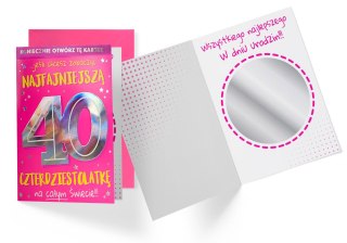 Karnet Urodziny 40-latki - lusterko (cyfry) DK-923