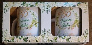 Komplet 2 kubków w ozdobnym kartoniku " 50 Rocznica Ślubu "