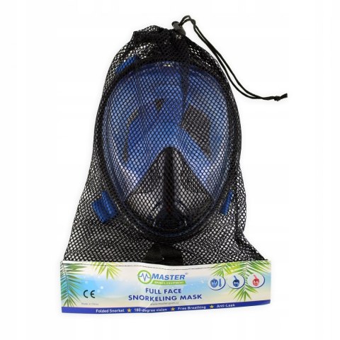 Maska do Nurkowania Snorkelingu MASTER Pełnotwarzowa S-M Black Maska do Nurkowania Snorkelingu MASTER Pełnotwarzowa S-M Black