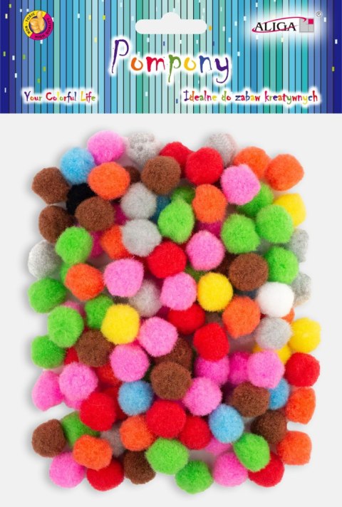 Pompony mix kolorów 2cm op.120szt. POM-9297 Pompony mix kolorów 2cm op.120szt. POM-9297