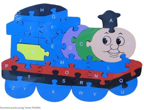 Drewniane puzzle pociąg Tomek ok.24 cm. (P642B4) Drewniane puzzle pociąg Tomek ok.24 cm. (P642B4)