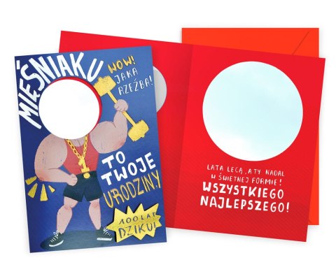 Karnet Urodziny (mięśniak, lusterko) DK-1220 Karnet Urodziny (mięśniak, lusterko) DK-1220