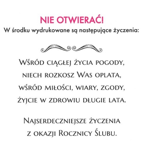 Karnet z okazji rocznicy ślubu z wymiennymi cyframi DL LUX CW NR 7 Karnet z okazji rocznicy ślubu z wymiennymi cyframi DL LUX CW NR 7