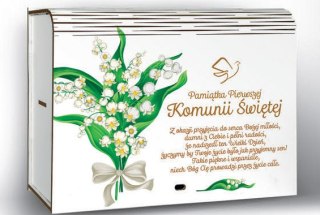 Kasetka duża dzielona na 6 części 15 x 22,5 cm KOMUNIA ŚW KONWALIA