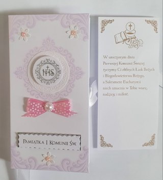Pudełko mini pion różowe KOMUNIA ŚWIĘTA