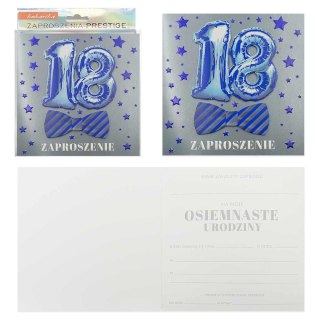 Zaproszenie 5szt. Urodziny 18 (osiemmastka) ZP-040